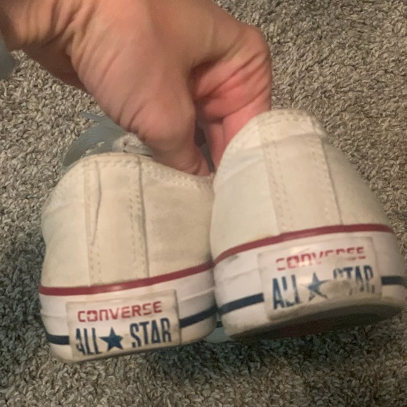 White Low Top Converse Sneakers - Picture 4 of 7